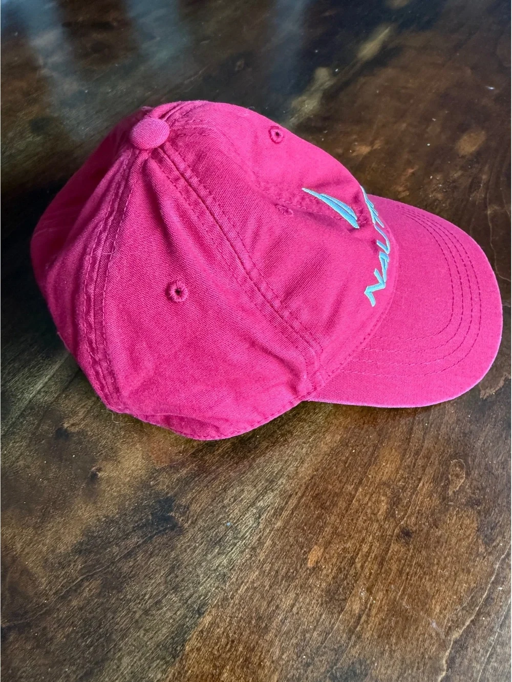 Nautica Red Adjustable Baseball Cap with Logo Embroidery